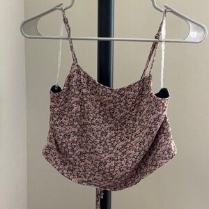 American Eagle Outfitters Blue floral back tie Camisole crop top
